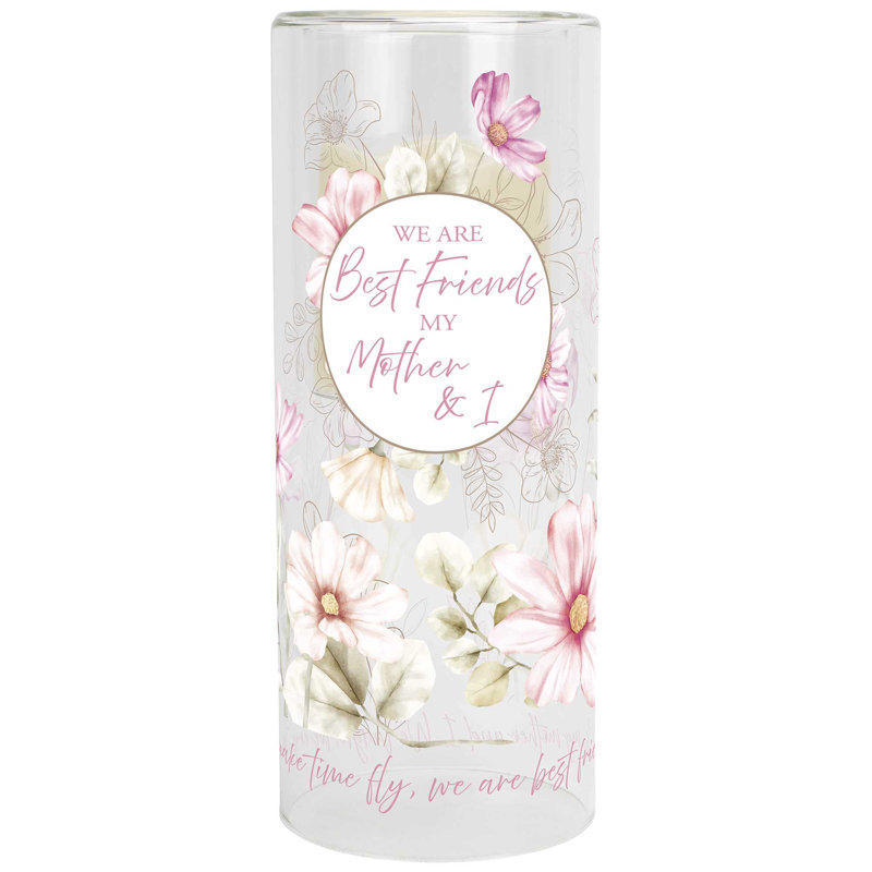 10'' H Glass Tabletop Pillar with Candle Included