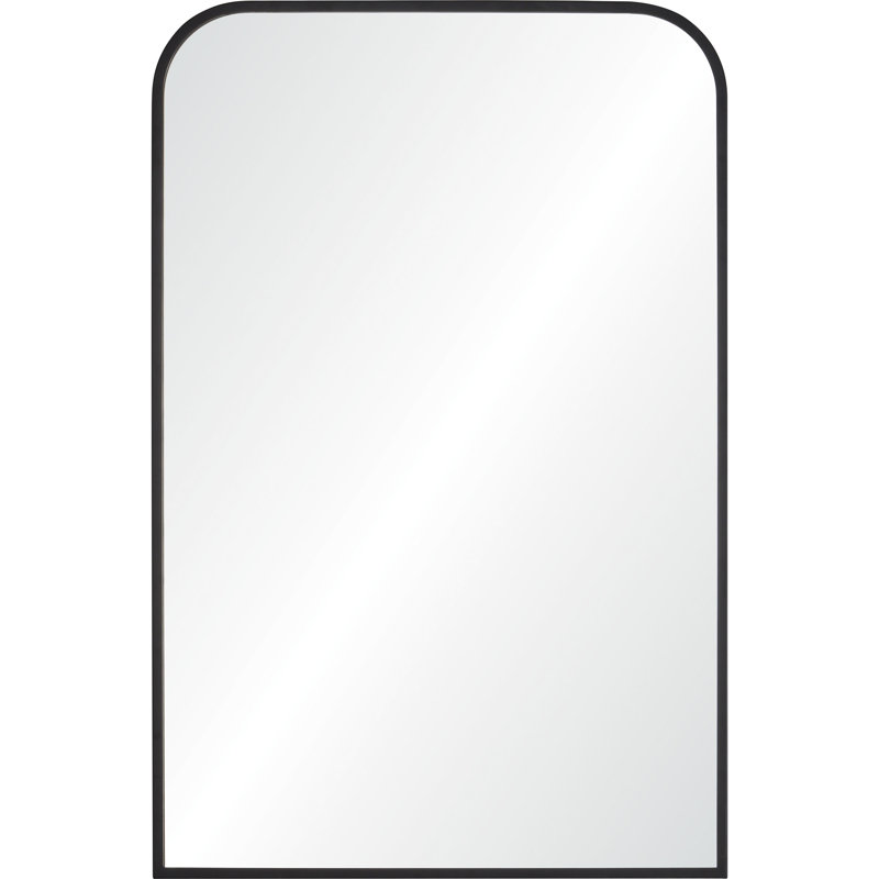 Metal Flat Wall Mirror, Matte Black