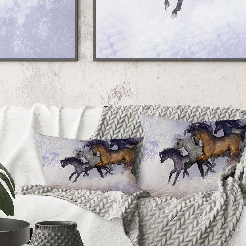 Coussins décoratifs à motif galop, 16 po x 16 po
