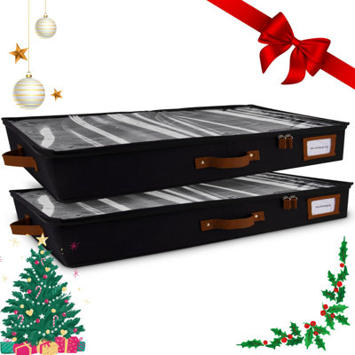 2 Pack Low Profile Under Bed Sofa Slim Storage Organizer Storage Boxes With Boxes And Lids