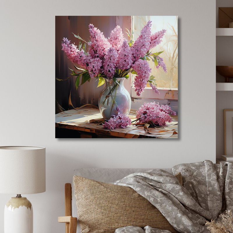 Lilas «Blooming Still Life» - Articles de toilette en métal, H 29 po x l 29 po