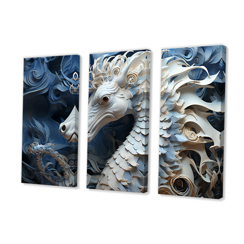 «Underhor Seahorse Elegance», ensemble de reproductions d'art mural hippocampe, H 32 po x l 48 po x P 1 po
