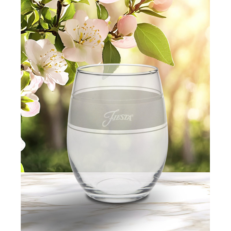 Fiesta Frame Linen 15-Ounce Stemless Wine Glass