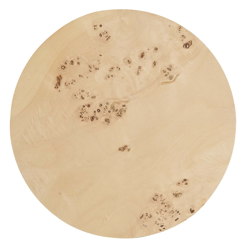 Natural Burl Wood Round Side Table, 16"