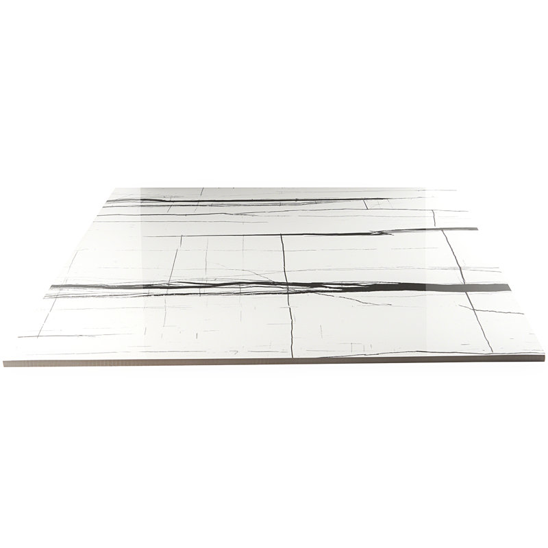 Selene Onyx 24" x 24" Porcelain Marble Look Wall & Floor Tile, Black/White