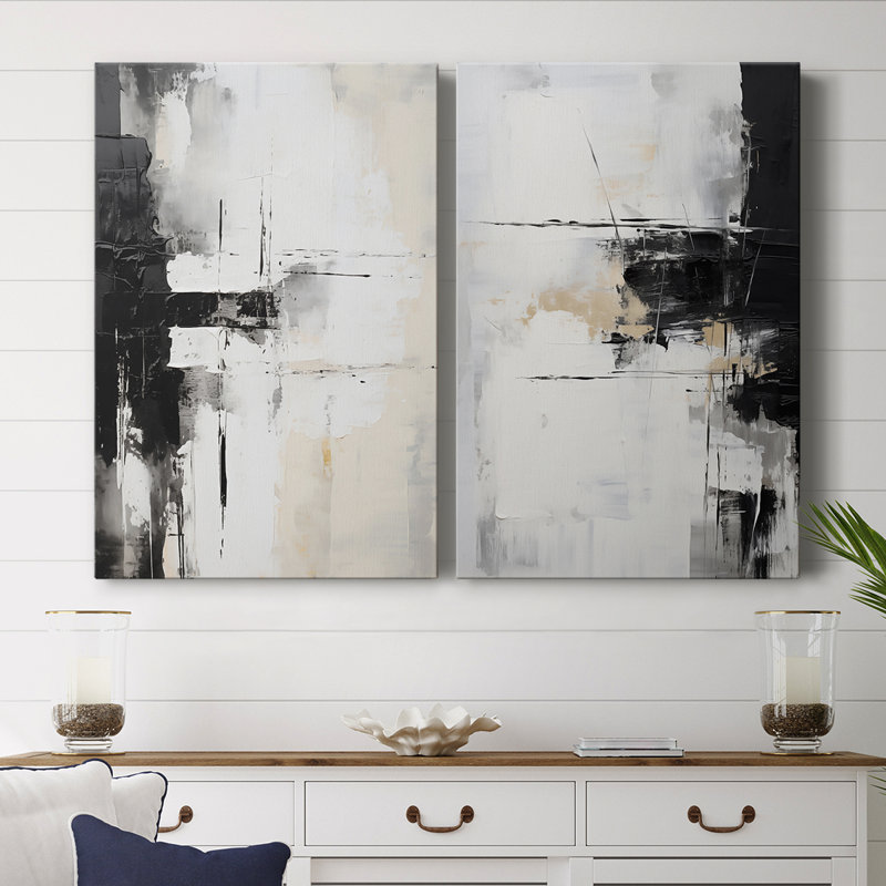 ABSTRACT Series Dxxx - Toile tendue avec châssis de qualité supérieure - Prêt à être accroché