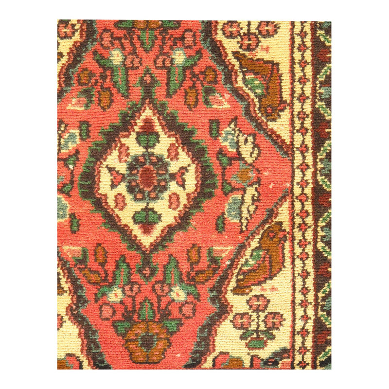 Tapis à main noué la des années 1920 saumon/beige 2 pi x 2 pi 4 po one-of-kind