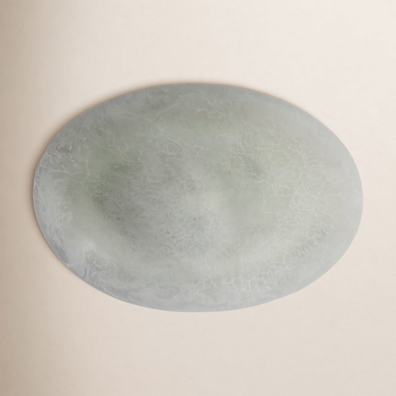 Osborne White Resin Oval Platter, White