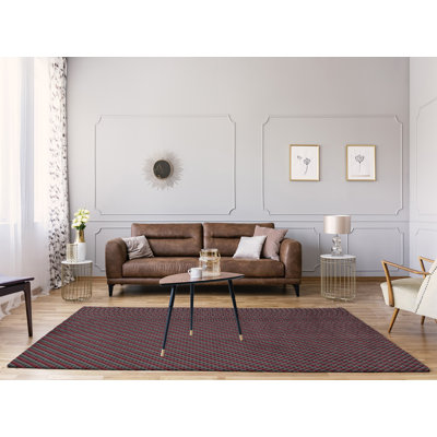 Tapis de zone rouge dégradé géométrique