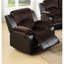Option de configuration de salon moderne 2 pièces: 1 lit et fauteuil inclinable, finition chocolat, suède rembourré avec similicuir, coussin d'accoudoir à dossier relaxant