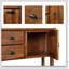Console en bois massif avec 2 tiroirs, armoires et tablette inférieure pour un rangement de style rétro dans les salons et les salles à manger-1725629393