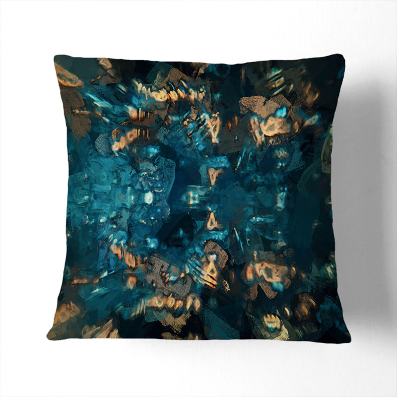 Abstract Square Throw Cushion, Black, 55cm H x 55cm W x 20cm D