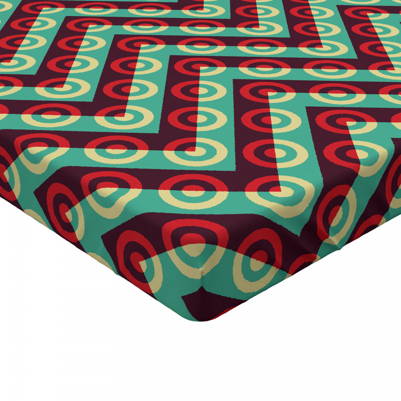 Microfiber Chevron Fitted Sheet, Full Fitted Sheet, Green Chevron