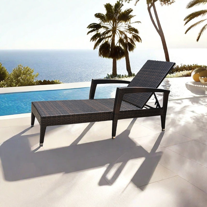 Lashanya Outdoor Wicker Chaise Lounge