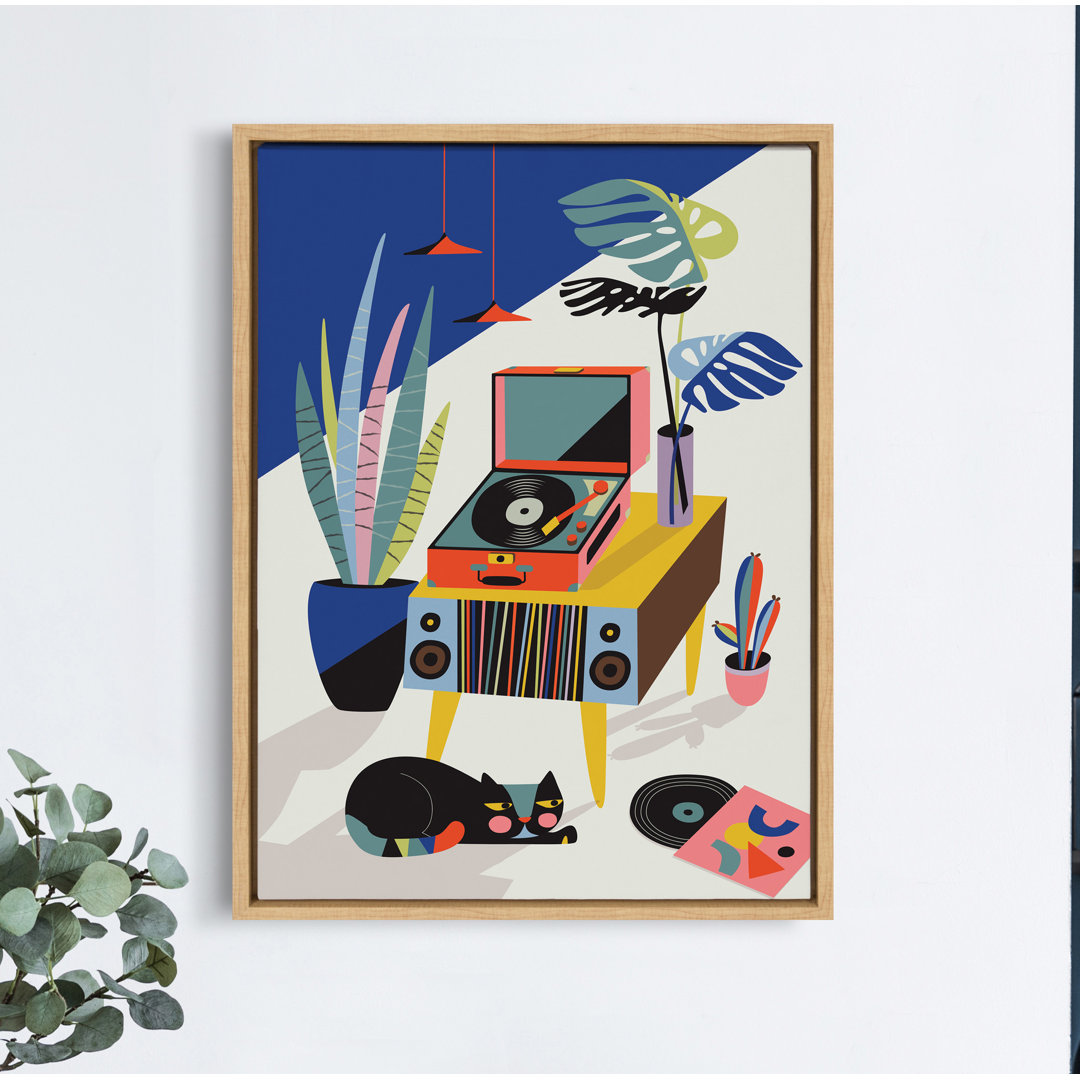 Chill Out Saturday by Rachel Lee 3 Birdies Studio Framed Canvas Wall Art Print Corrigan Studio® Mat 