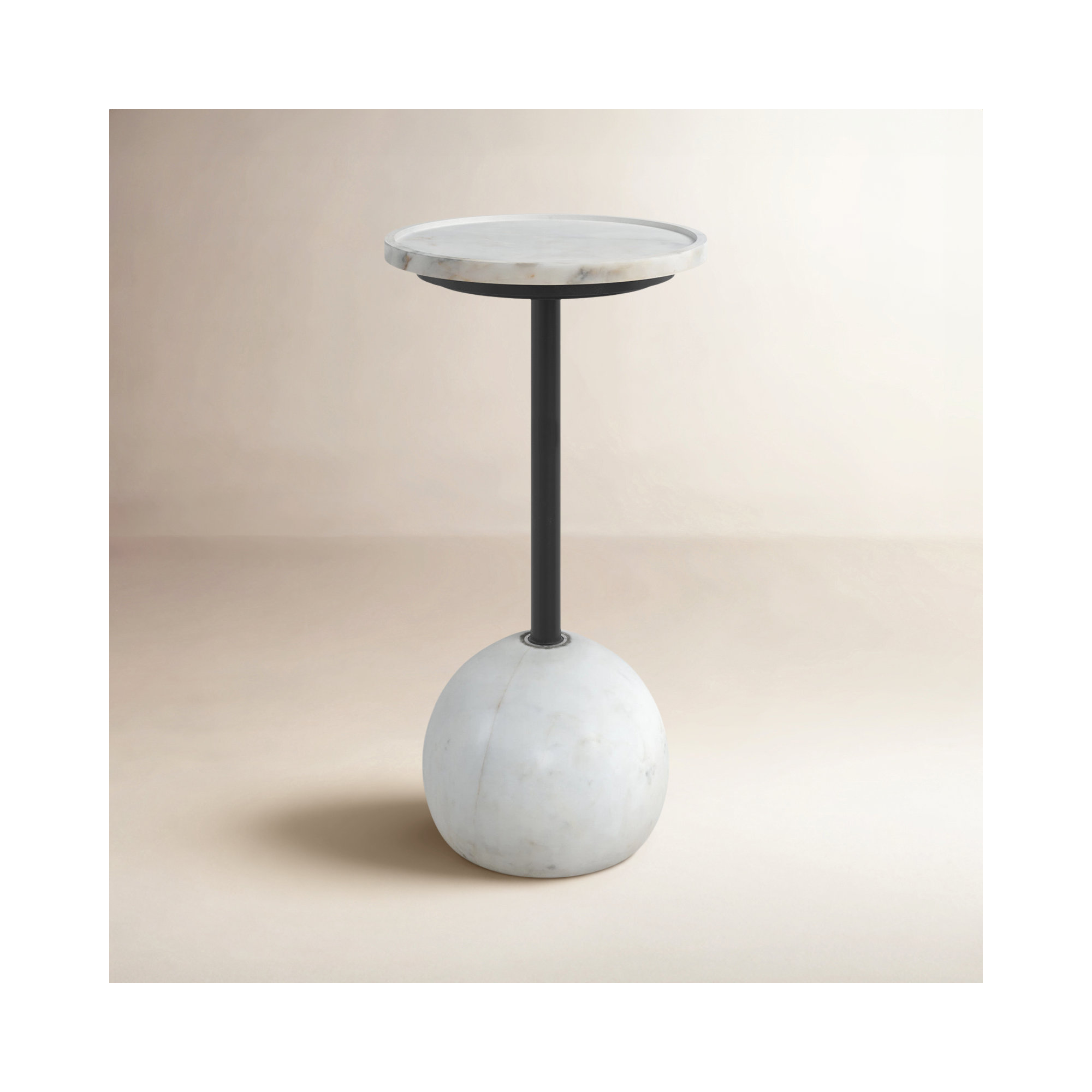 End Table, Polished White