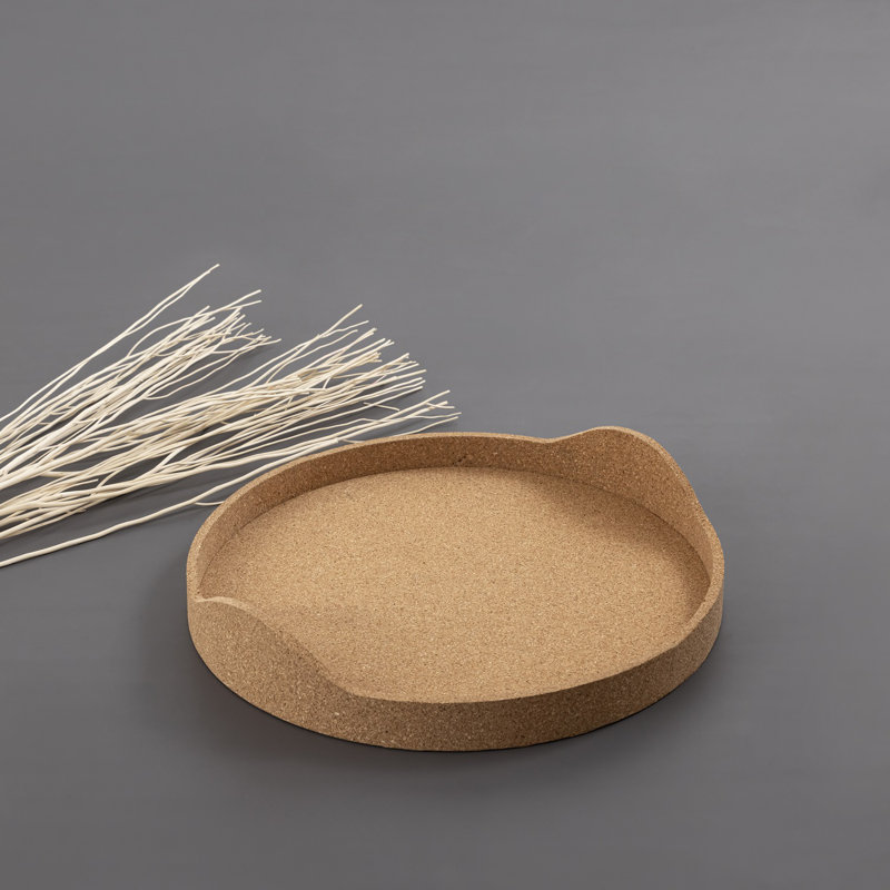 Round Cork Tray Large, 16.25"Wx16.25"Dx3"H