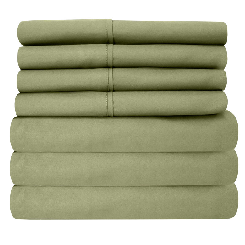 Luxurious Soft Microfiber Sheet Set with Bonus Pillowcases, Sage, Split King Sheet Set with 4 Pillowcases
