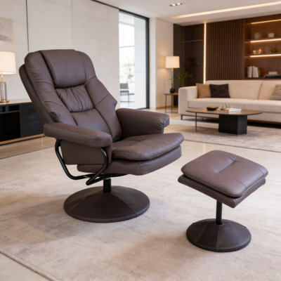 Fauteuil inclinable pivotant en cuir Scratch Cat