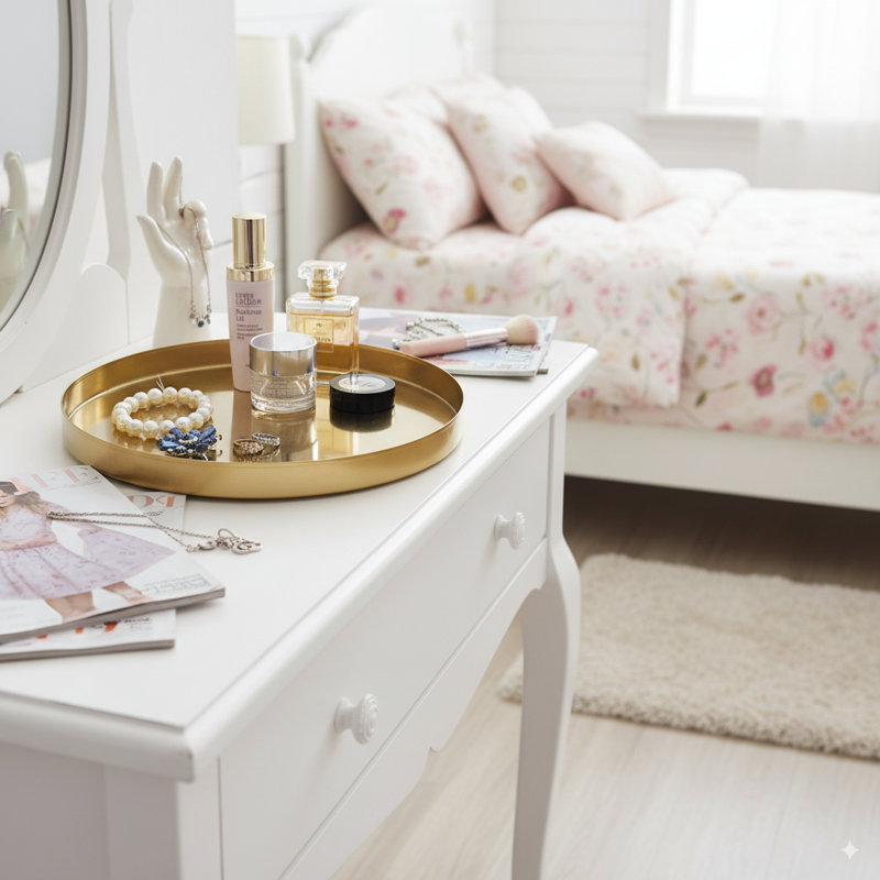 Plateau de service décoratif en laiton brossé