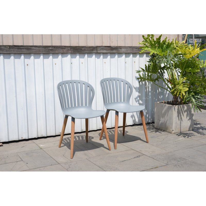 Chaises de patio Elian Amazonia, Chaise grise, Bois clair