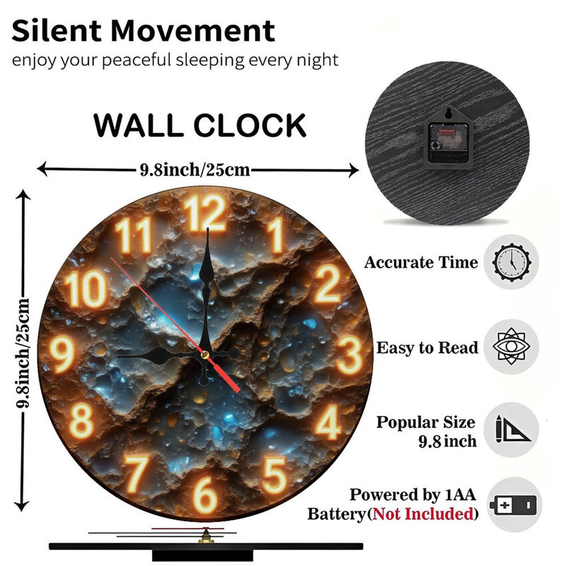 Horloge texturée avec chiffres lumineux