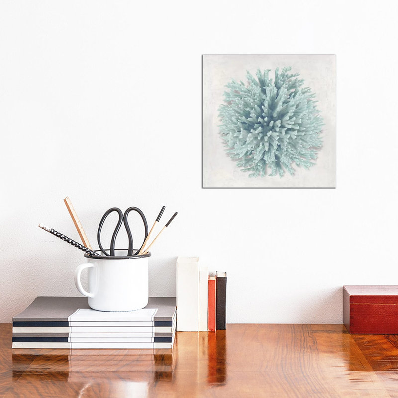 Coral Mint I by Caroline Kelly - Wrapped Canvas Print, 30.48cm H x 30.48cm W 1.91cm D