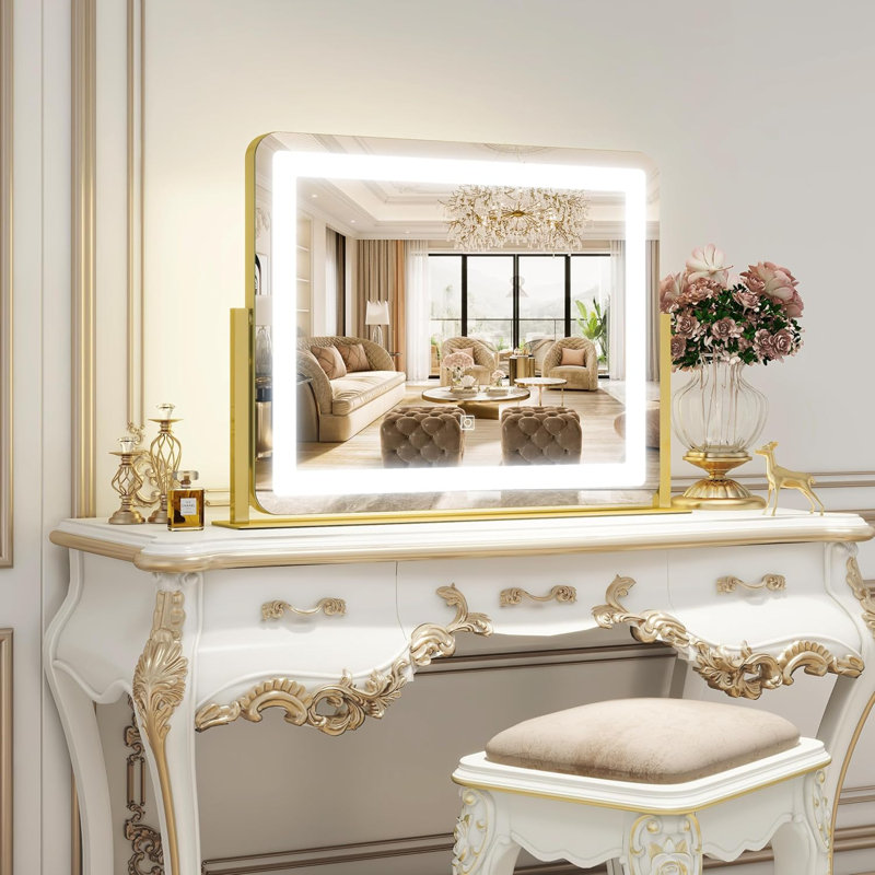 Gold Vanity Mirror with Lights - Large Makeup Mirror