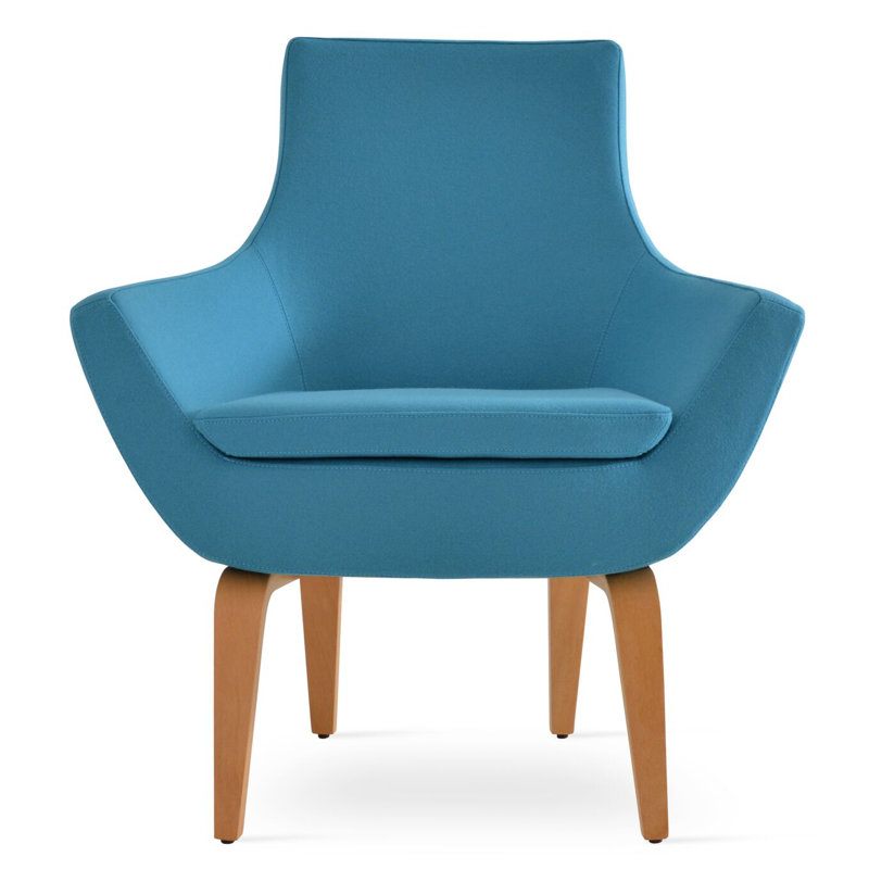 Lakewood Upholstered Accent Chair, Turquoise Wool