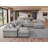 Errett Upholstered Fabric Large Reversible Corner Sectional Cloud Couch with Two Ottomans, Storage Console with Cup Holders & Charging Ports-582706356
