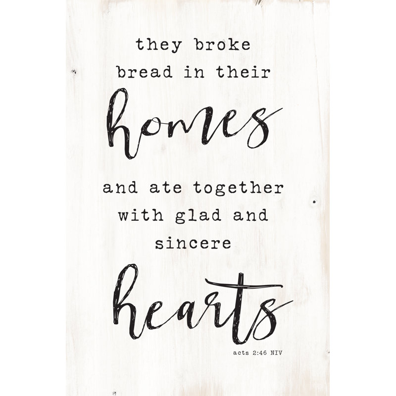The Broke Bread In Their Homes - Wrapped Canvas Print, 46cm H x 30cm W x 3.8cm D
