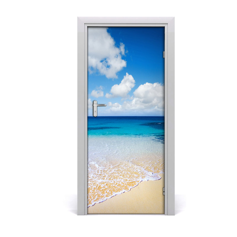 Tropical Beach Door Decal