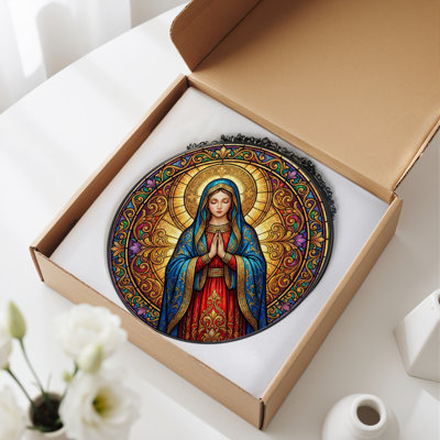 Religious Stained Glass Stained Glass Window Panel，7.8H