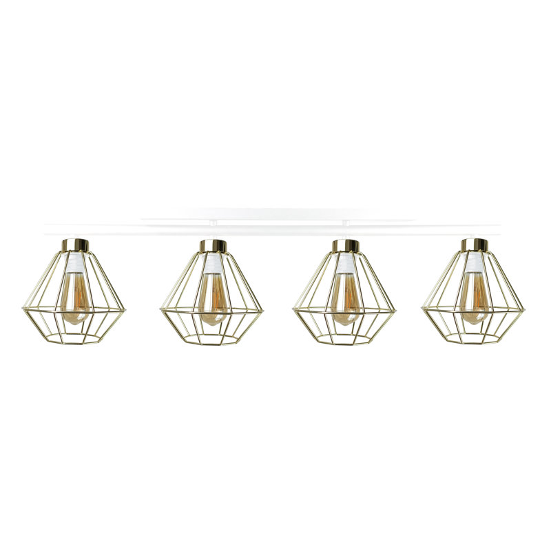 Richboro Flush Mount, Gold, White/Gold