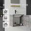 Meuble-lavabo flottant 20 po avec lavabo, porte à fermeture en douceur, évier en céramique, contreplaqué, gris-1931304231