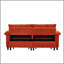 Canapé-lit convertible 73 po en velours orange avec matelas coulissant