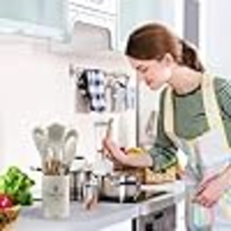 Kitchen Utensils Set Of 12, Silicone Cooking Utensils With Non-Slip Wooden Handle And Organizer Bucket, 446°F Heat Resistant Cookware Utensils Set