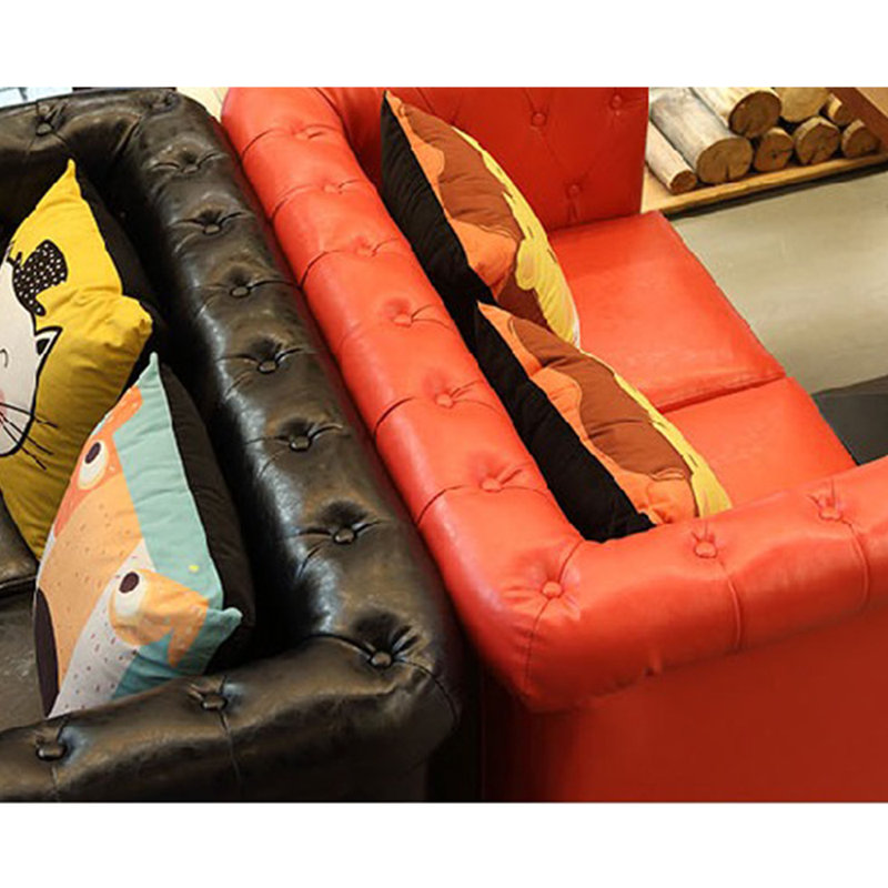 Banc rembourré en similicuir American American, Rouge
