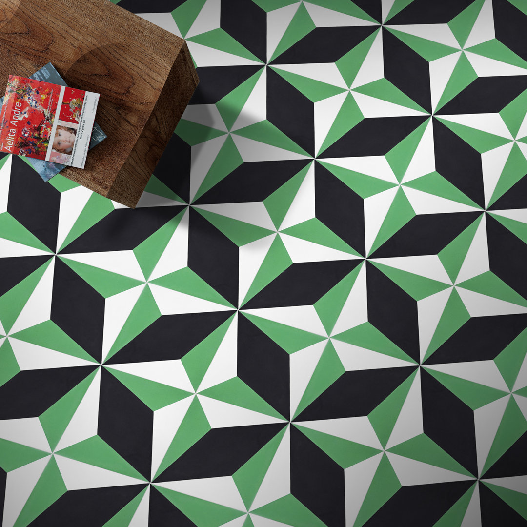 Diamond 8" x 8" Cement Patterned Wall & Floor Tile Moroccan Mosaic 