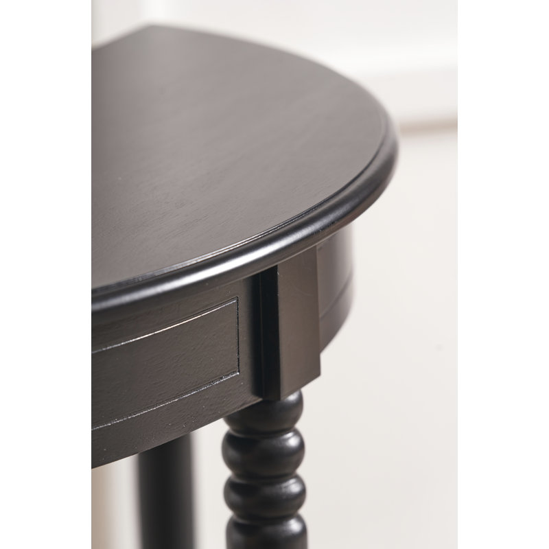 Callum 80cm Solid Wood Console Table, Black