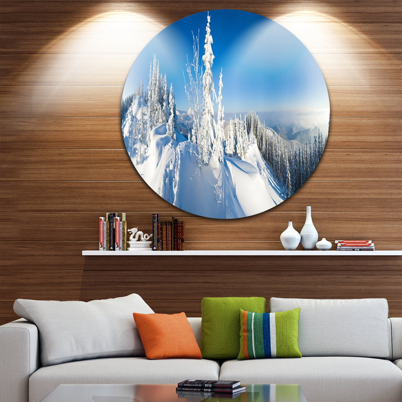 " Panoramic Winter Mountain ", 23" H x 23" W x 1" D