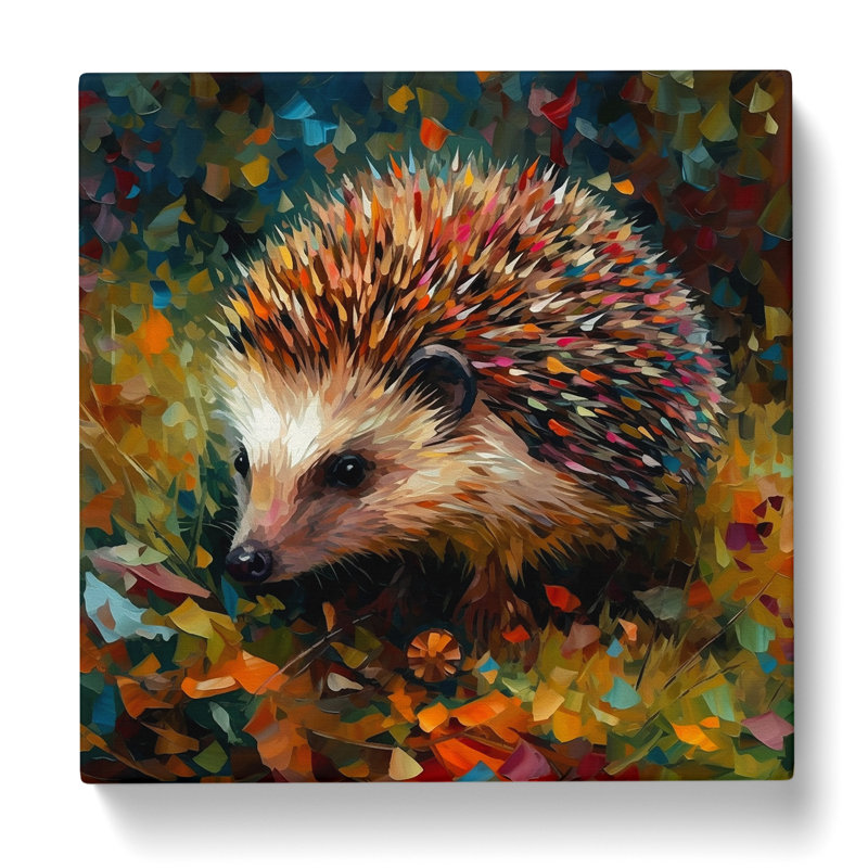 Hedgehog Neo-Impressionism - Wrapped Canvas, 50cm H x 50cm W x 3cm D