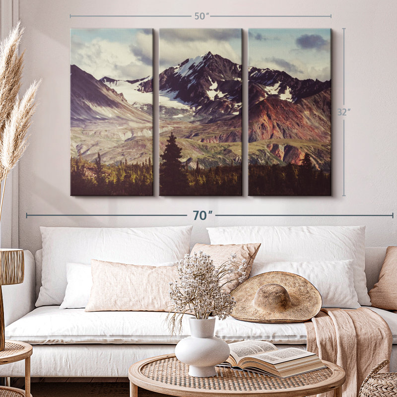 «Alaskan Mountains» sur toile, H 50 po x l 32 po