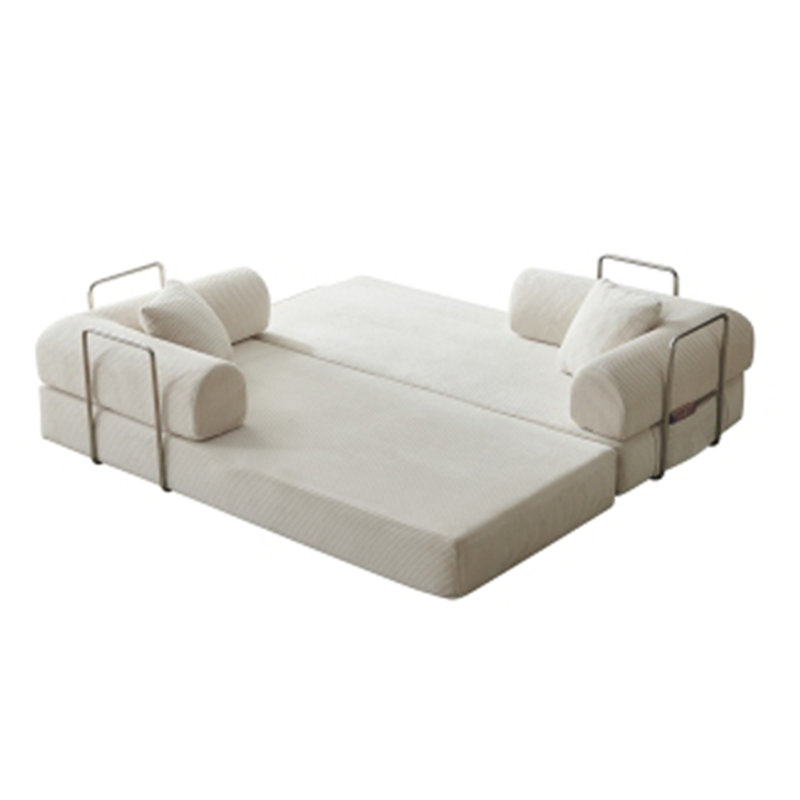 Canapé-lit convertible à plancher noir 78,8 po Compression, Blanc