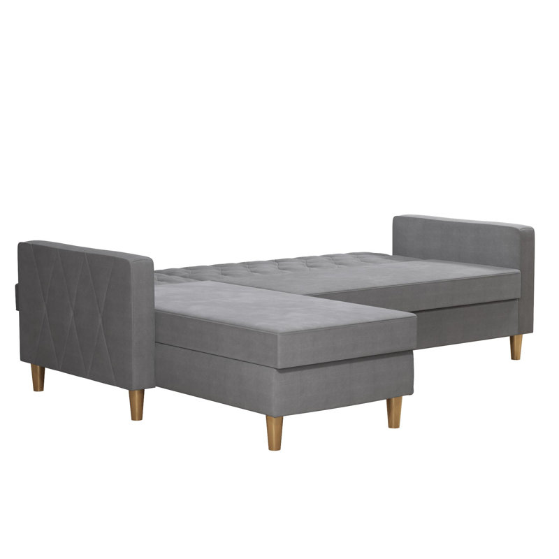 3 Seater Sofa Bed, Light Grey Chenille