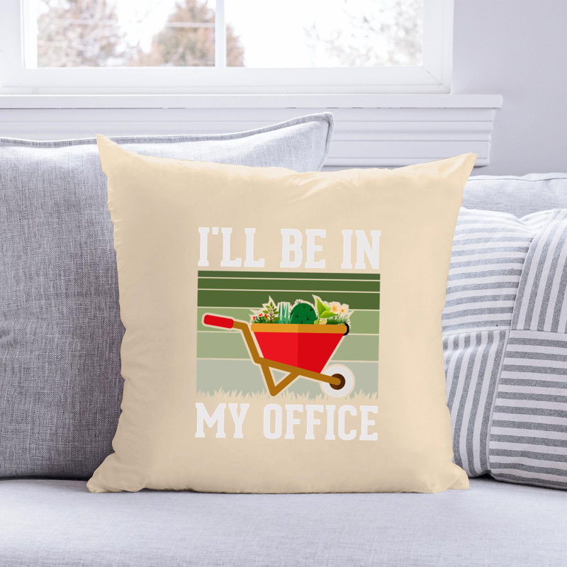 Citation amusante «Garden Lover» 839 - Coussin décoratif inclus, H 18 po x l 18 po