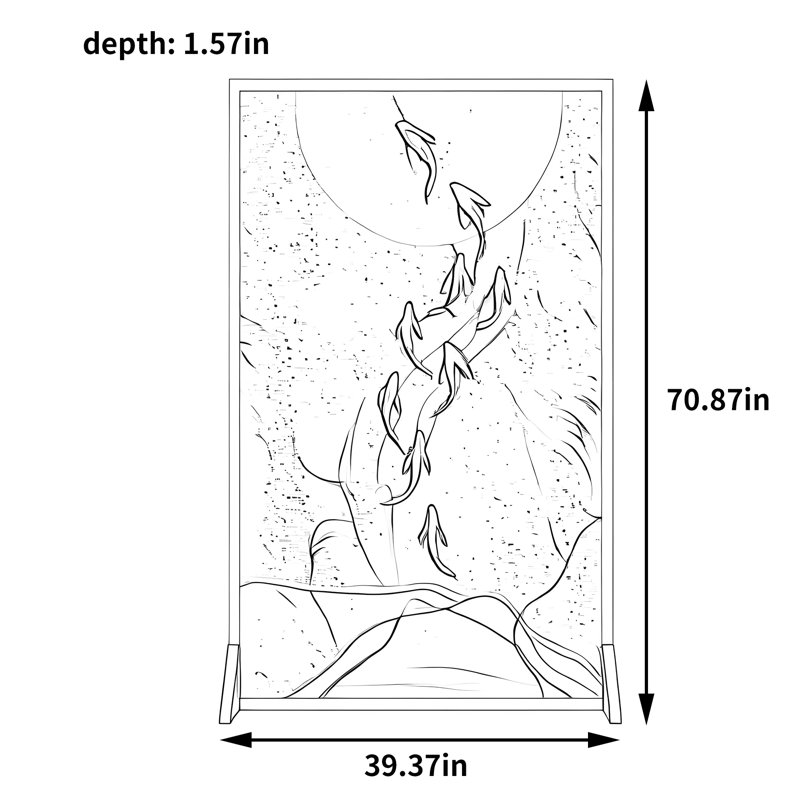 Yearly Abundance Screen, 70.87" H x 39.37" W x 1.57" D