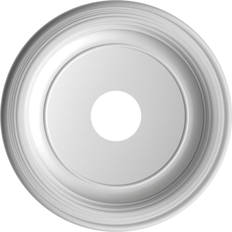 Traditional Traditional Thermoformed PVC Ceiling Medallion, UltraCover Satin Smokey Beige, 16" H x 16" W x 1.38" D