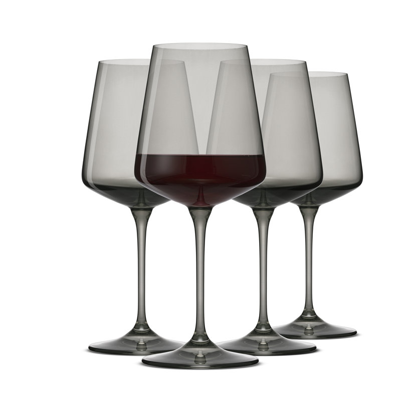 Vin rouge 19 oz Sidney, ensemble de 4, fumée, Gris