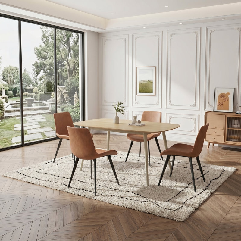 Ensemble de table de salle à manger 47,2 ", ensemble de table de cuisine rectangulaire moderne pour la cuisine, la salle à manger (1 table et 4 chaises)